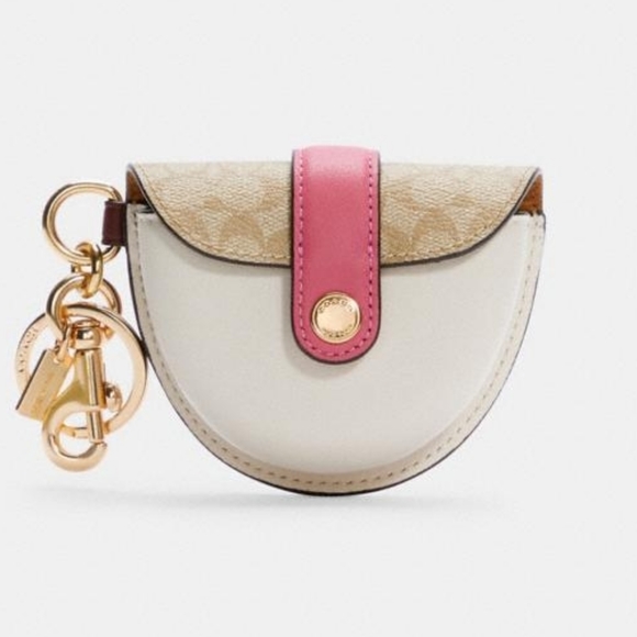 🎀💖NWT COACH Mini Saddle Bag Charm In Signature Canvas💖🎀 - Picture 1 of 2